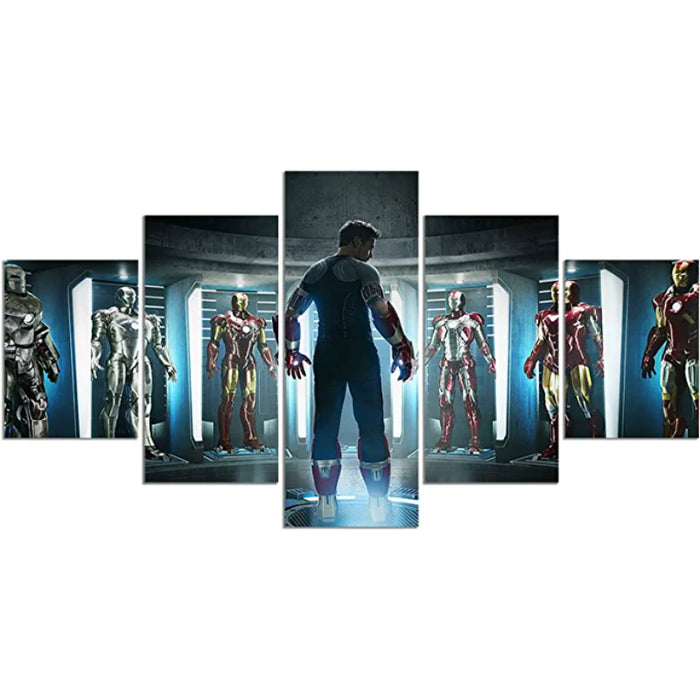 5 Pieces Iron Man Superhero Canvas Painting
