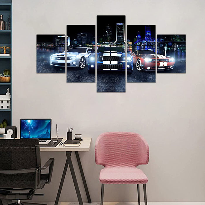 Set Of 5 American Muscle Wall Art Painting