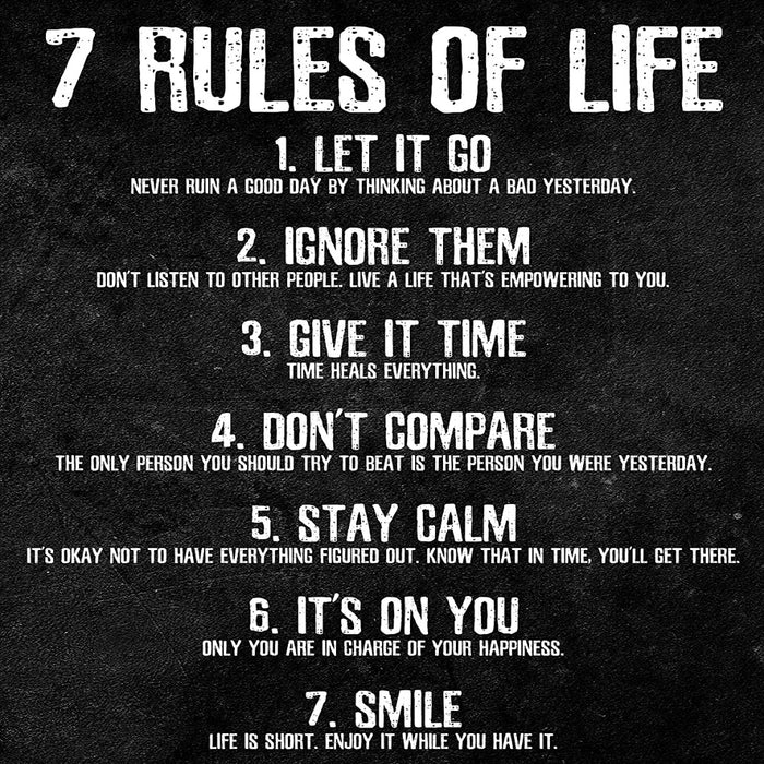 7 Rules of Life Motivational Poster