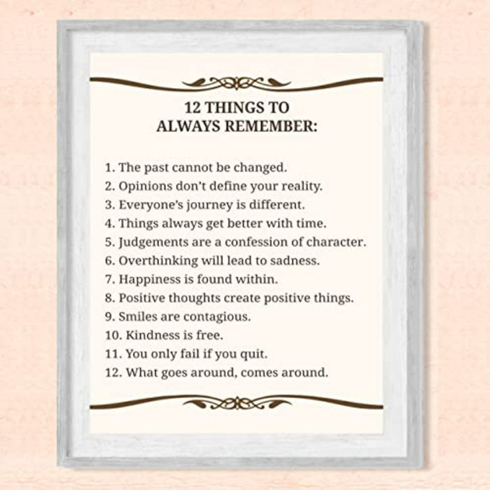 "12 Things To Always Remember" - Poster