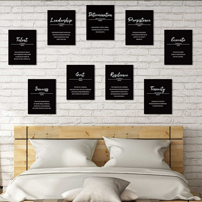 9 Pieces Inspirational Phrases Wall Art
