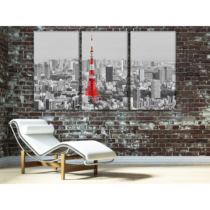 Simplistic Tokyo Tower Landscape - Canvas Wall Art Painting