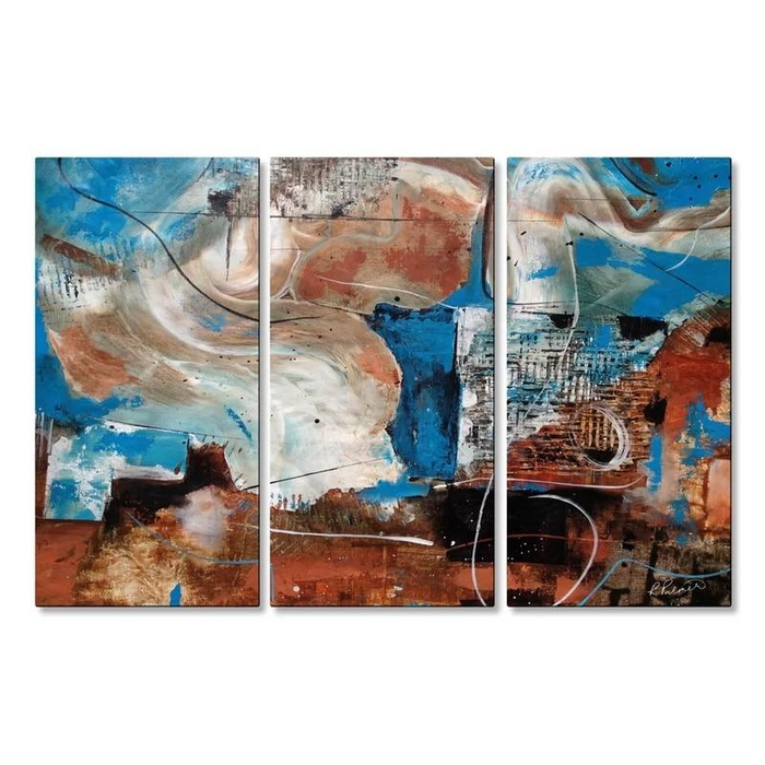Brown & Blue Creative Abstract - Canvas Wall Art Painting