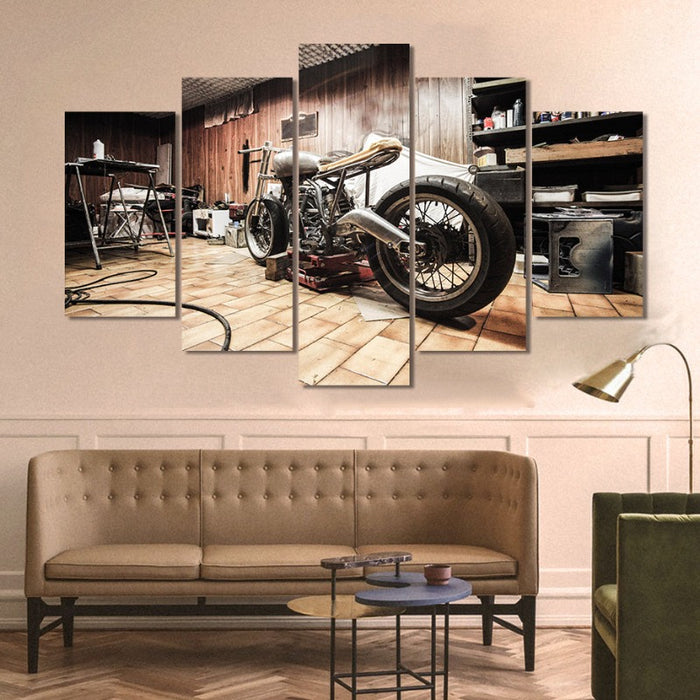 5 Piece Abstract Vintage Garage  - Canvas Wall Art Painting