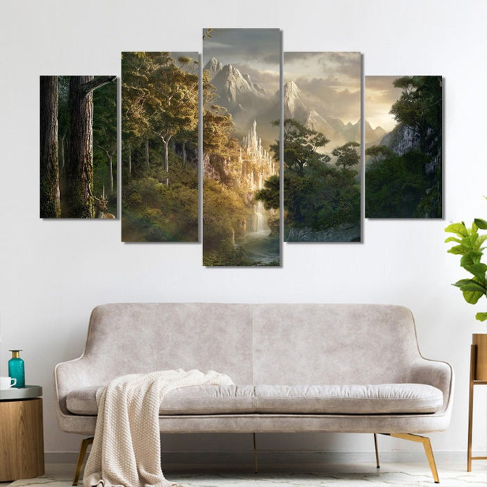 5 Piece Abstract Nature Scenery - Canvas Wall Art Painting