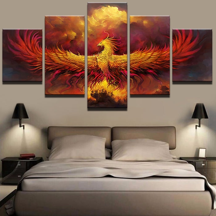 5 Pieces Phoenix - Canvas Wall Art Painting