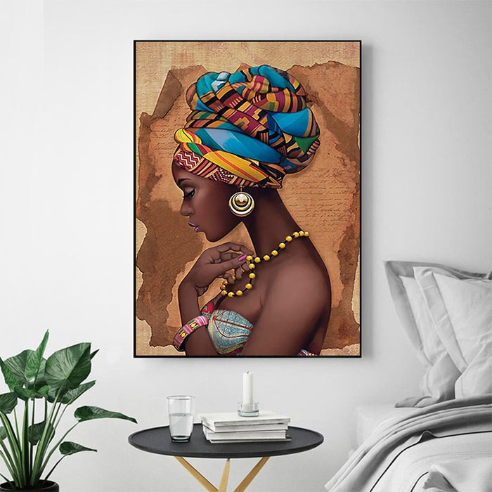 African Black Woman - Canvas Wall Art Painting