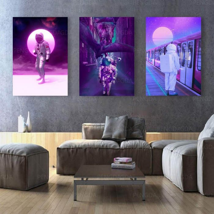 Astronout Synthwave - Canvas Wall Art Painting