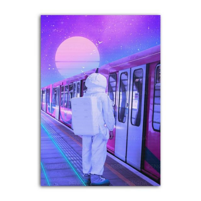 Astronout Synthwave - Canvas Wall Art Painting