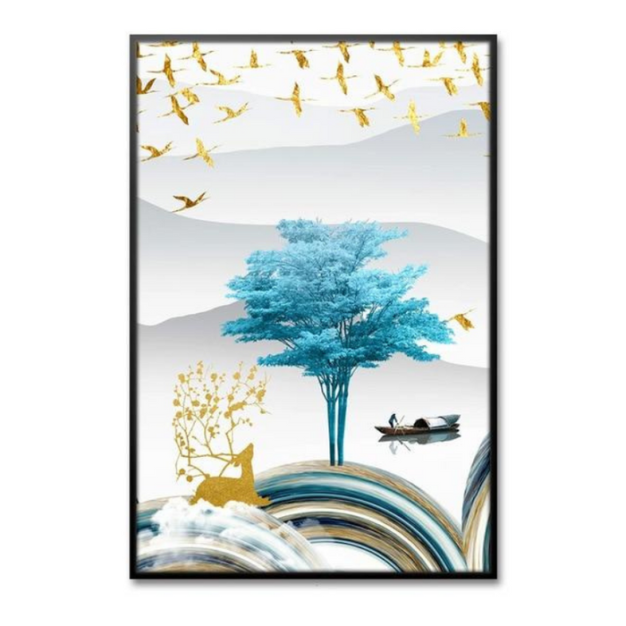 Sea Blue Trees - Canvas Wall Art Painting