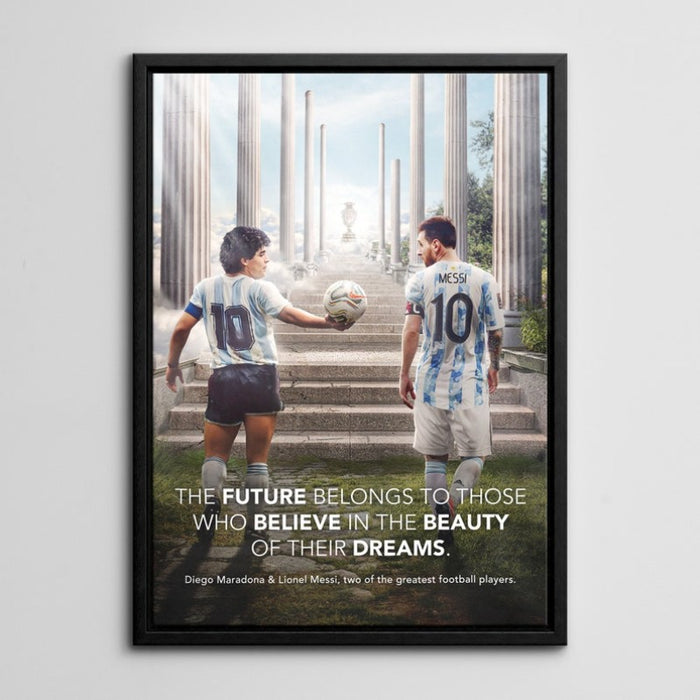 Lionel Messi & Maradona Legends Football Poster