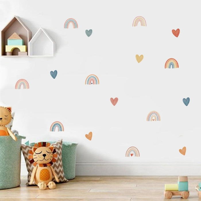 Cute Colorful Rainbow Heart - Removable Wall Decal