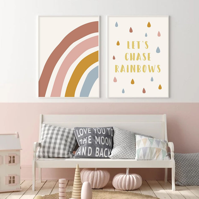 Let's Chase Rainbows Kids - Canvas Wall Art Print