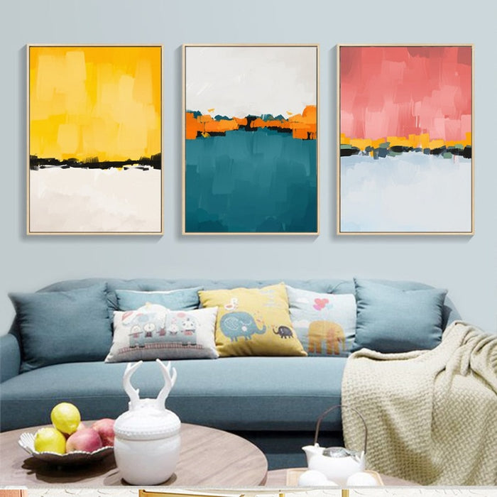 Abstract Multi Colors Brushstroke - Canvas Wall Art Print
