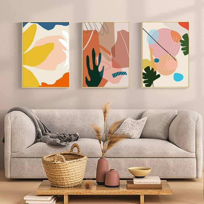 Colorful Abstract Tropical Plants - Canvas Wall Art Print