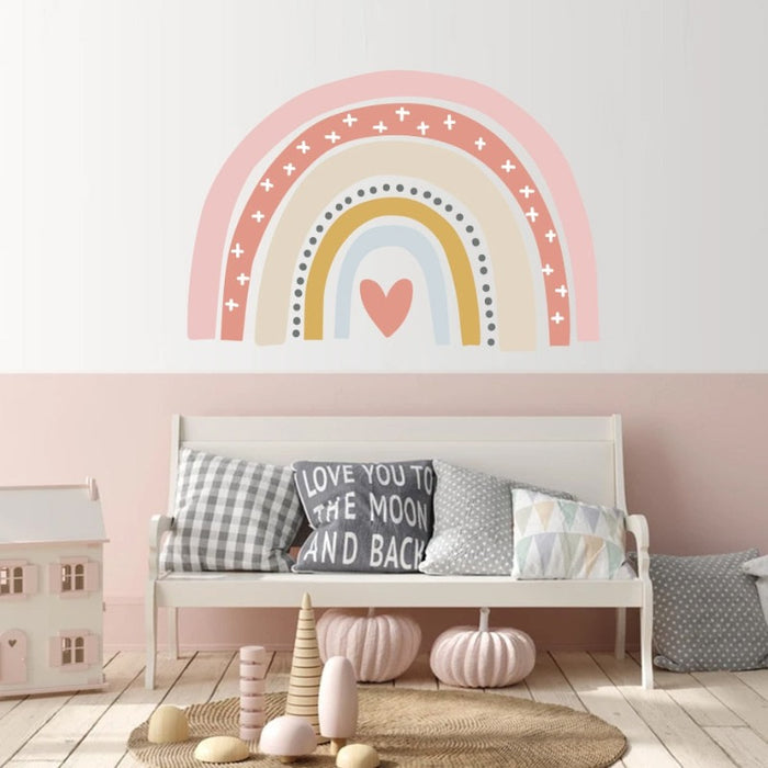 Trendy Bohemia Pink Rainbow - Removable Wall Decal