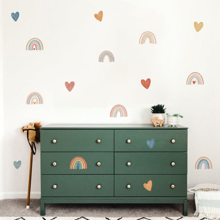 Cute Colorful Rainbow Heart - Removable Wall Decal