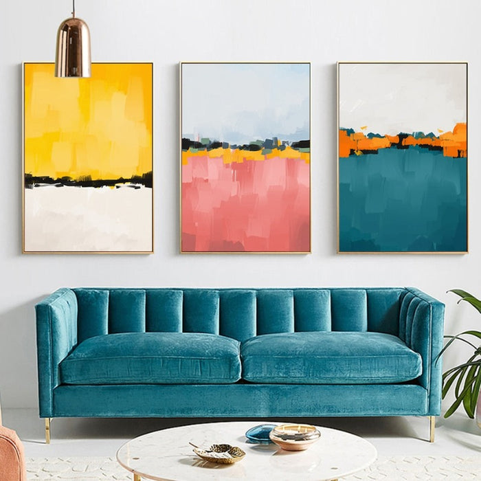 Abstract Multi Colors Brushstroke - Canvas Wall Art Print