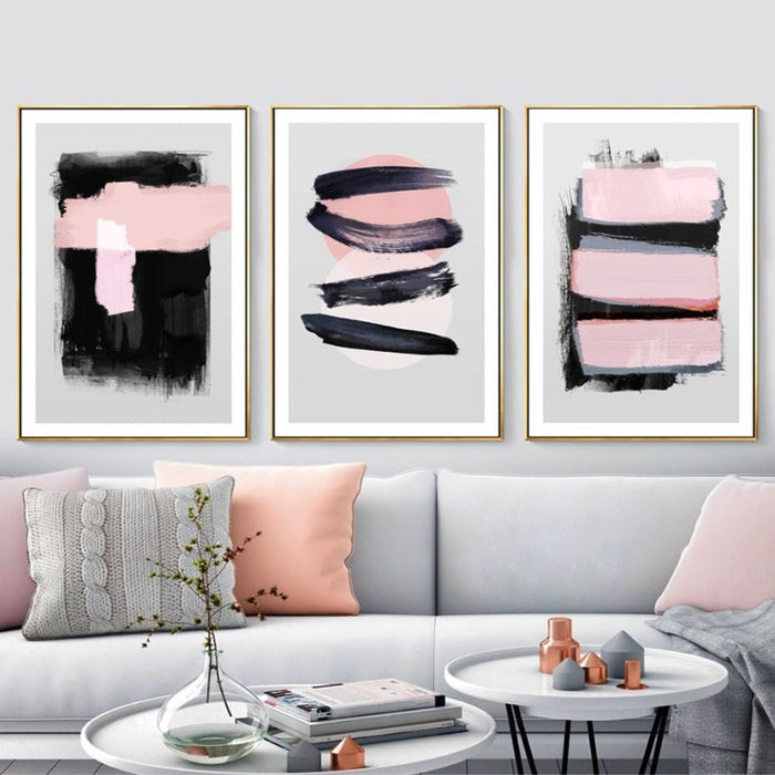 Pink Watercolor Ink - Canvas Wall Art Painting