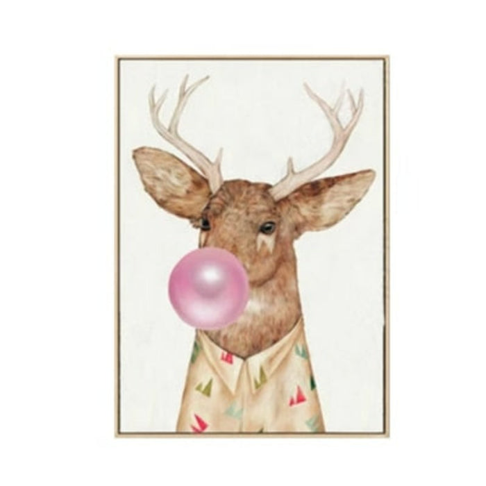 Cute Animals Blowing Bubbles - Canvas Wall Art Painting