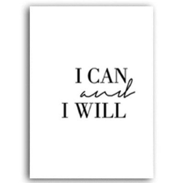 World Map I Can and I Will - Canvas Wall Art Painting