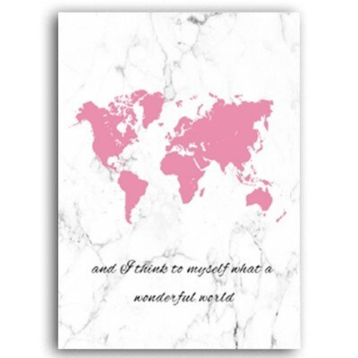 World Map I Can and I Will - Canvas Wall Art Painting