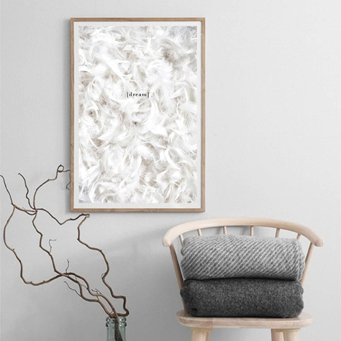 White Leather Poster and Print - Canvas Wall Art Painting