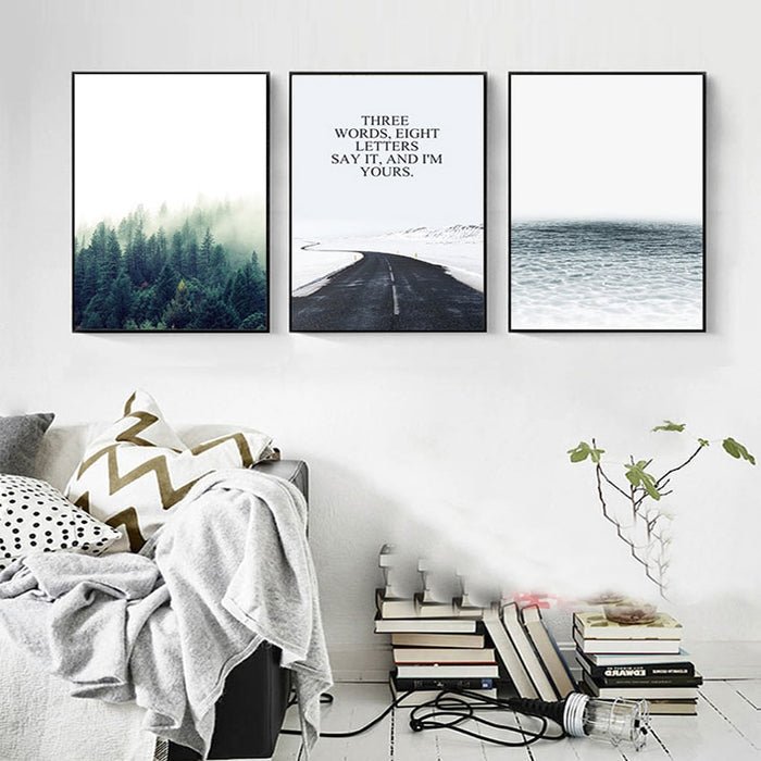 New Nordic Seaside Forest - Canvas Wall Art Painting