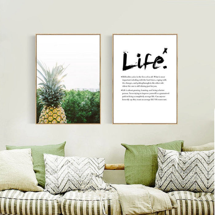 Nordic Seascape Life Inspiring Quotes - Canvas Wall Art Painting