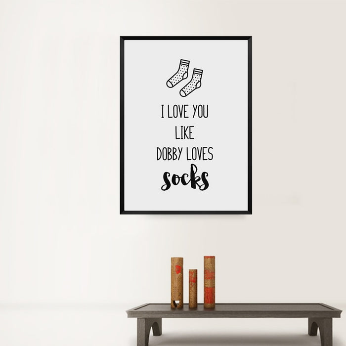 I Love You Nursery Prints Decor Socks - Canvas Wall Art Painting