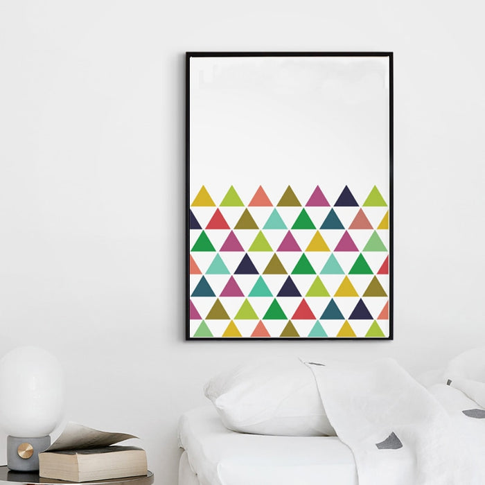 Geometric Triangle Colorful Decorative - Canvas Wall Art Painting