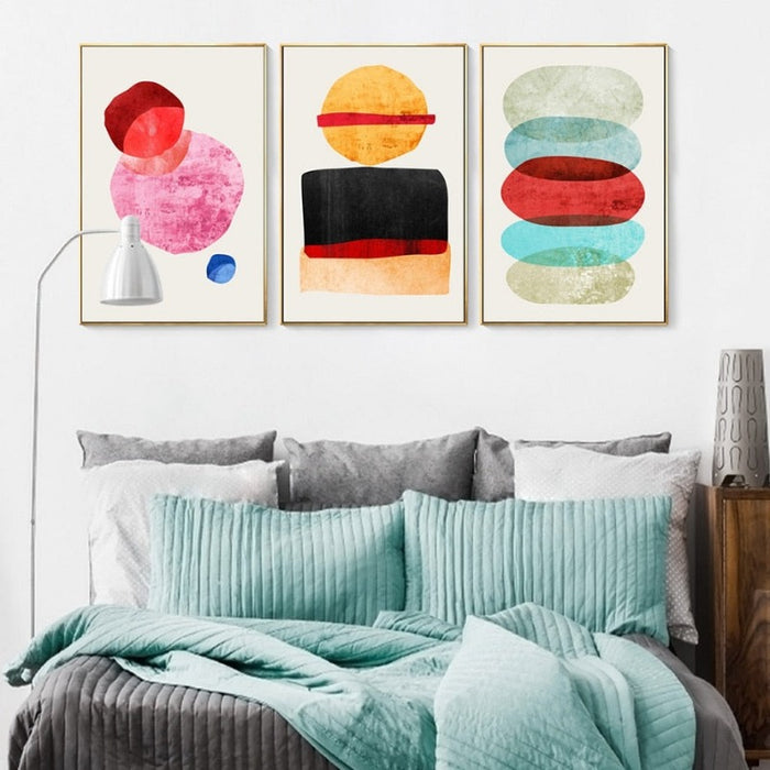 Watercolor Abstract Geometric - Canvas Wall Art Painting