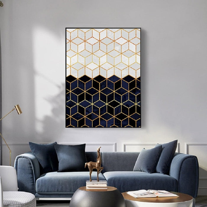 Geometric Marble - Canvas Wall Art Painting