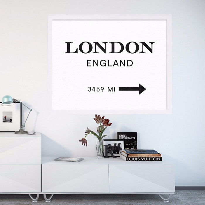 London England Print Art Interior Design Poster  - Canvas Wall Art Painting