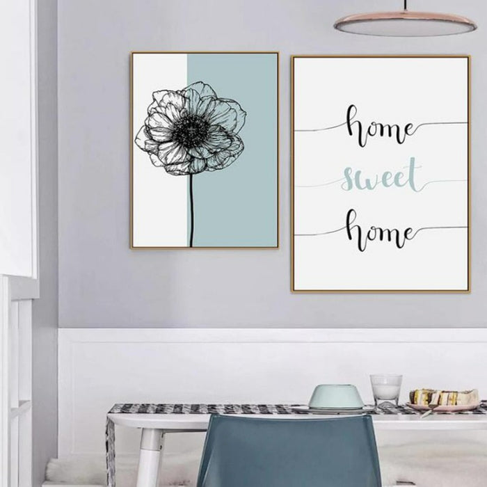 Nordic Home Sweet Home Dandelion Poster - Canvas Wall Art Painting