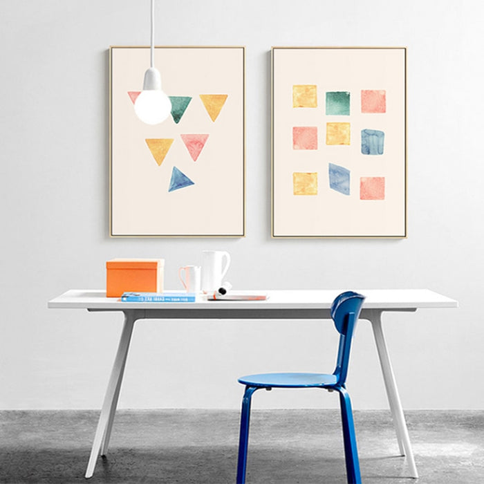 Geometric Watercolor Prints Posters - Canvas Wall Art Painting