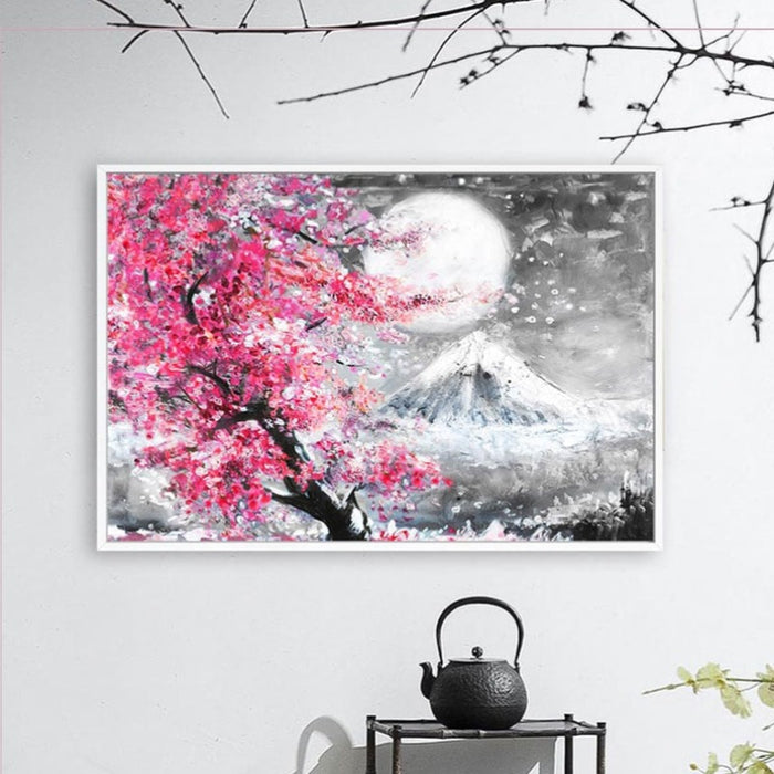 cherry blossom painting on canvas