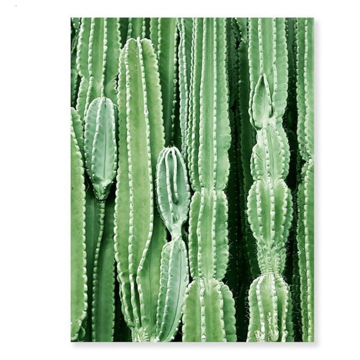 Scandinavian Cactus Green Leaf Life Quote Nordic - Canvas Wall Art Painting