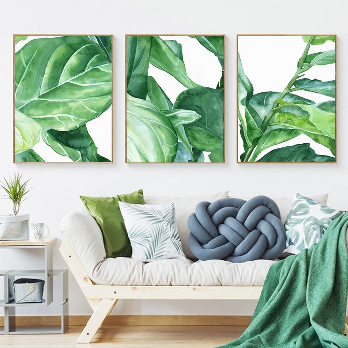 Modern Nordic Natural Tropical Leaves - Canvas Wall Art Painting