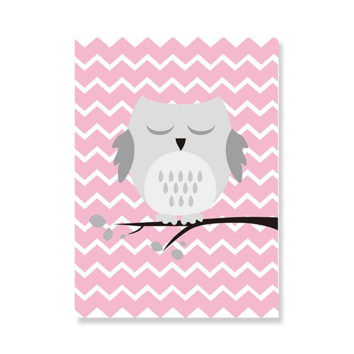 Baby Pink Owl - Canvas Wall Art Painting