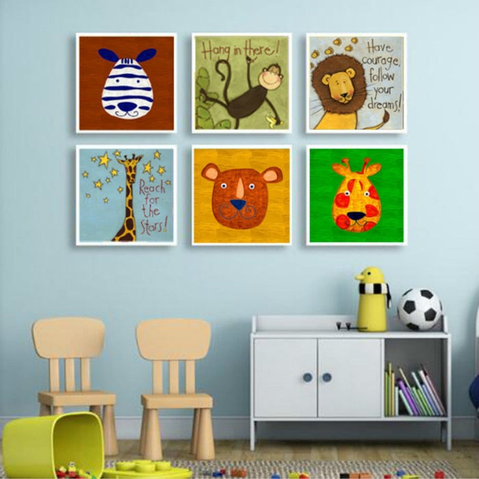 Cartoon Animals Nursery - Canvas Wall Art Painting