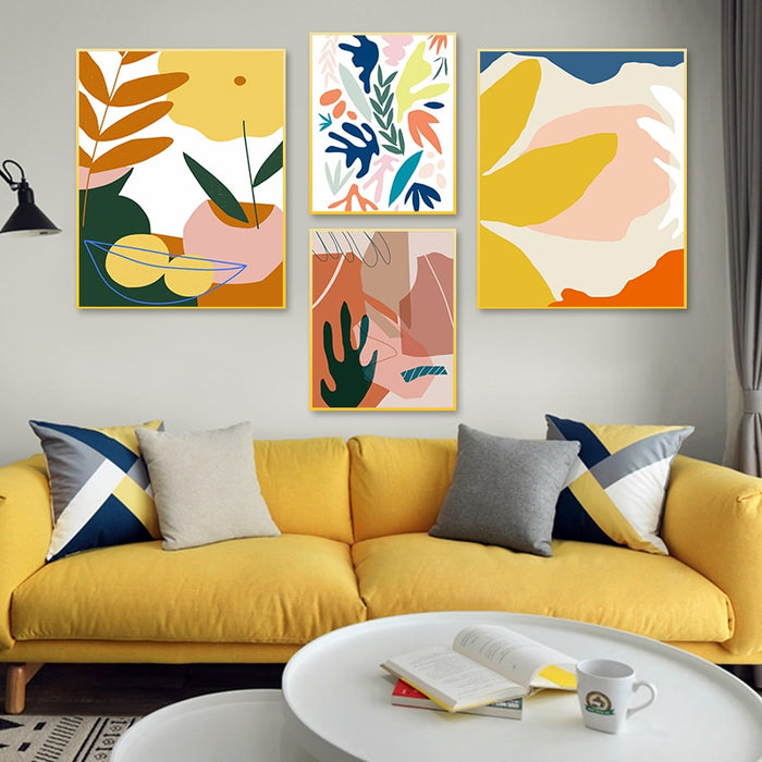 Abstract Scandinavia Colorful Gallery - Canvas Wall Art Painting