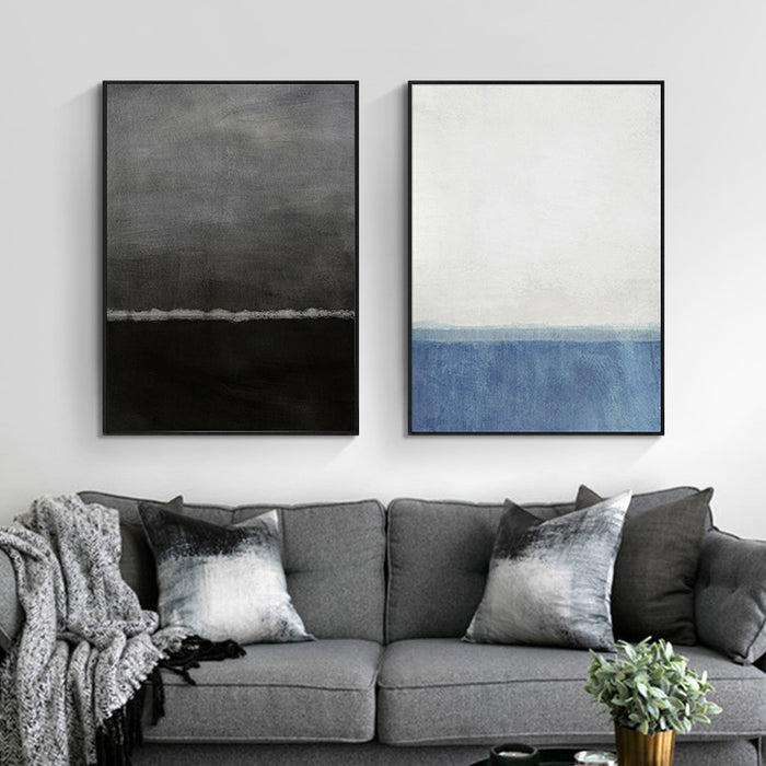 Impressions Of Blue and Black - Canvas Wall Art Painting