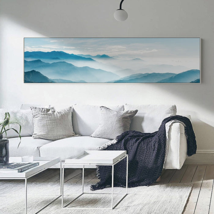 Scandinavia Foggy Mountain Landscape - Canvas Wall Art Painting