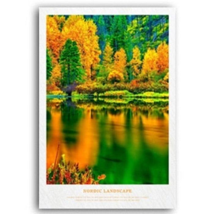 Nordic Scandinavia Natural Forest Sunshine Scene Printing