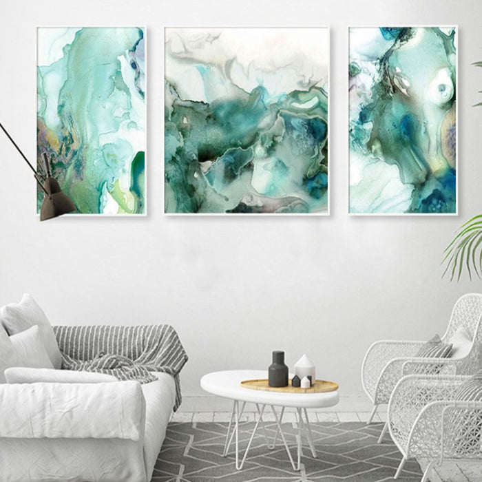 Mint Sea Marble - Canvas Wall Art Painting