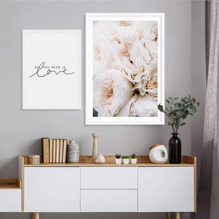 Blush Pink Peonies Wall Art Pictures - Canvas Wall Art Paintings