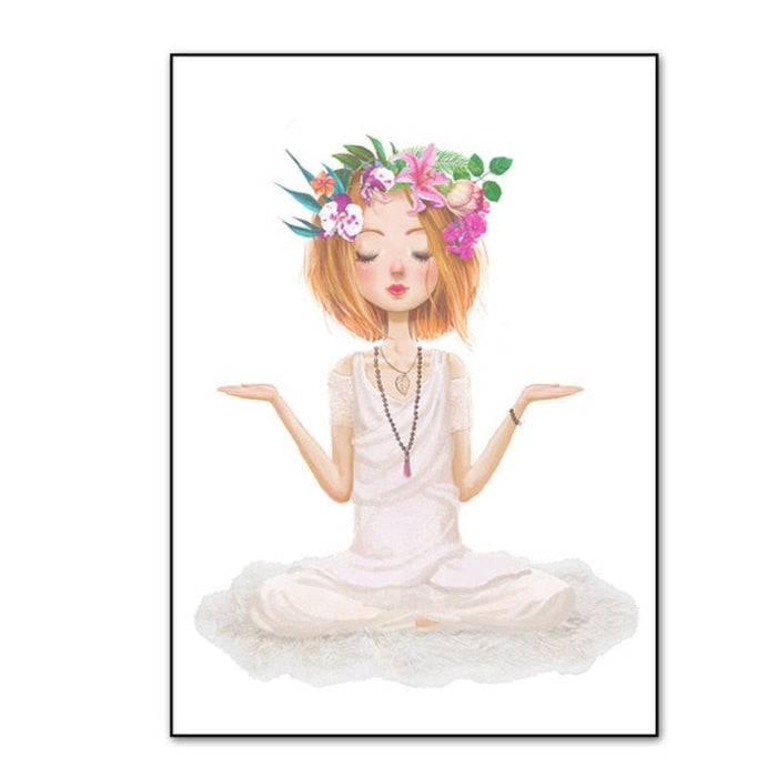 Lovely Yoga Girl Poster - Canvas Wall Art Painting