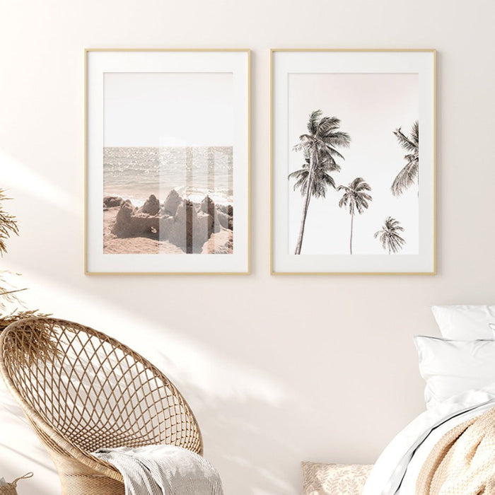 Palm Tree Landscape Bohemian Style - Canvas Wall Art Painting
