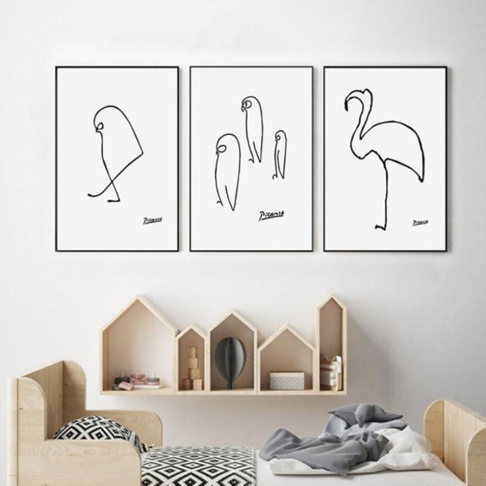 Animals Sketches - Canvas Wall Art Painting